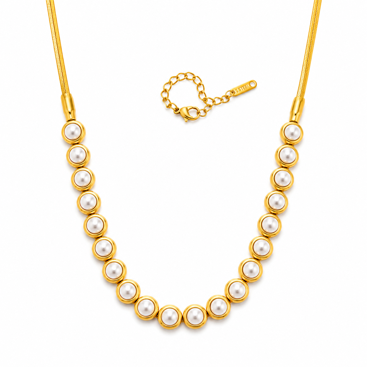 Collar plano perla