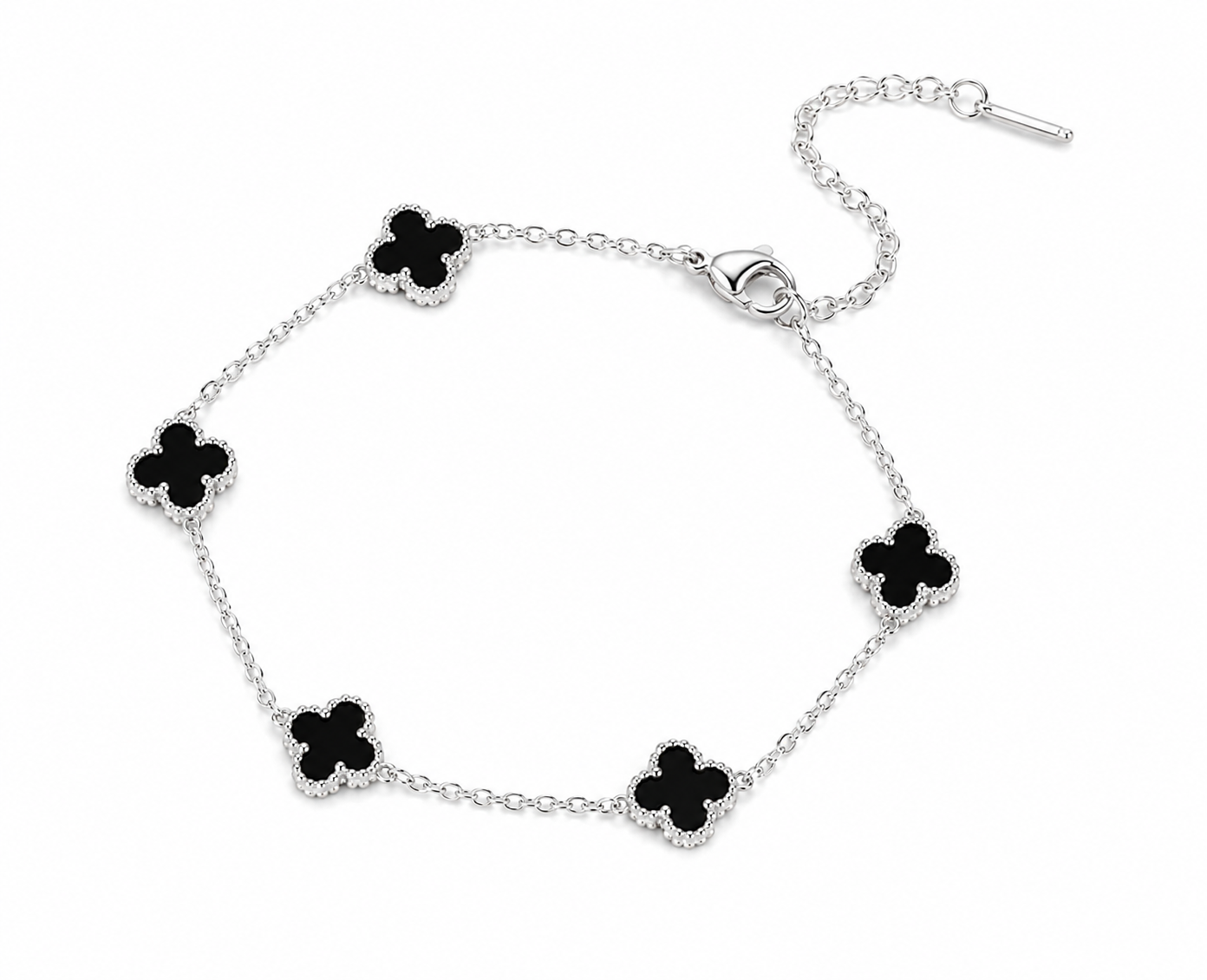 Pulsera flor plateada chica