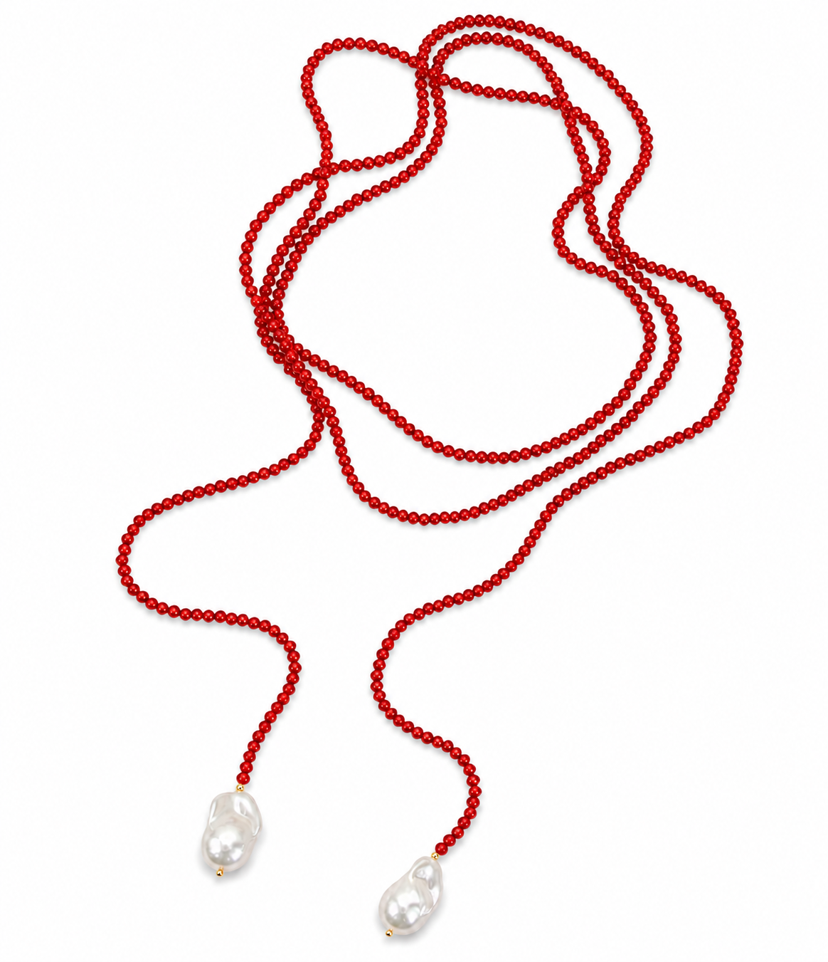 Collar largo rojo
