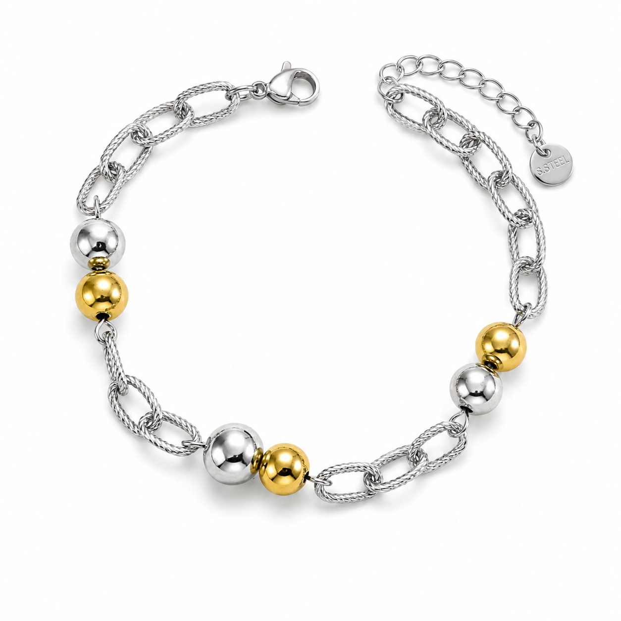 Pulsera eslabón bolita