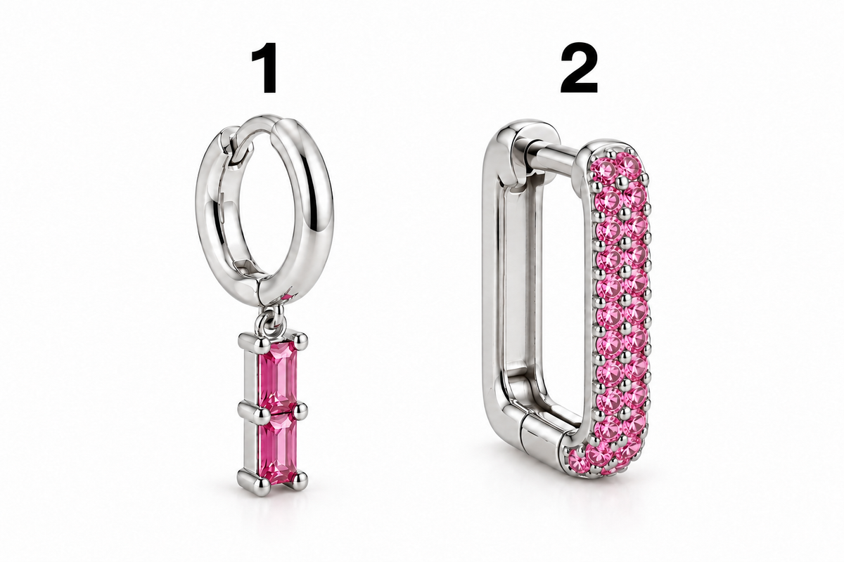 Arracadas plata rosa