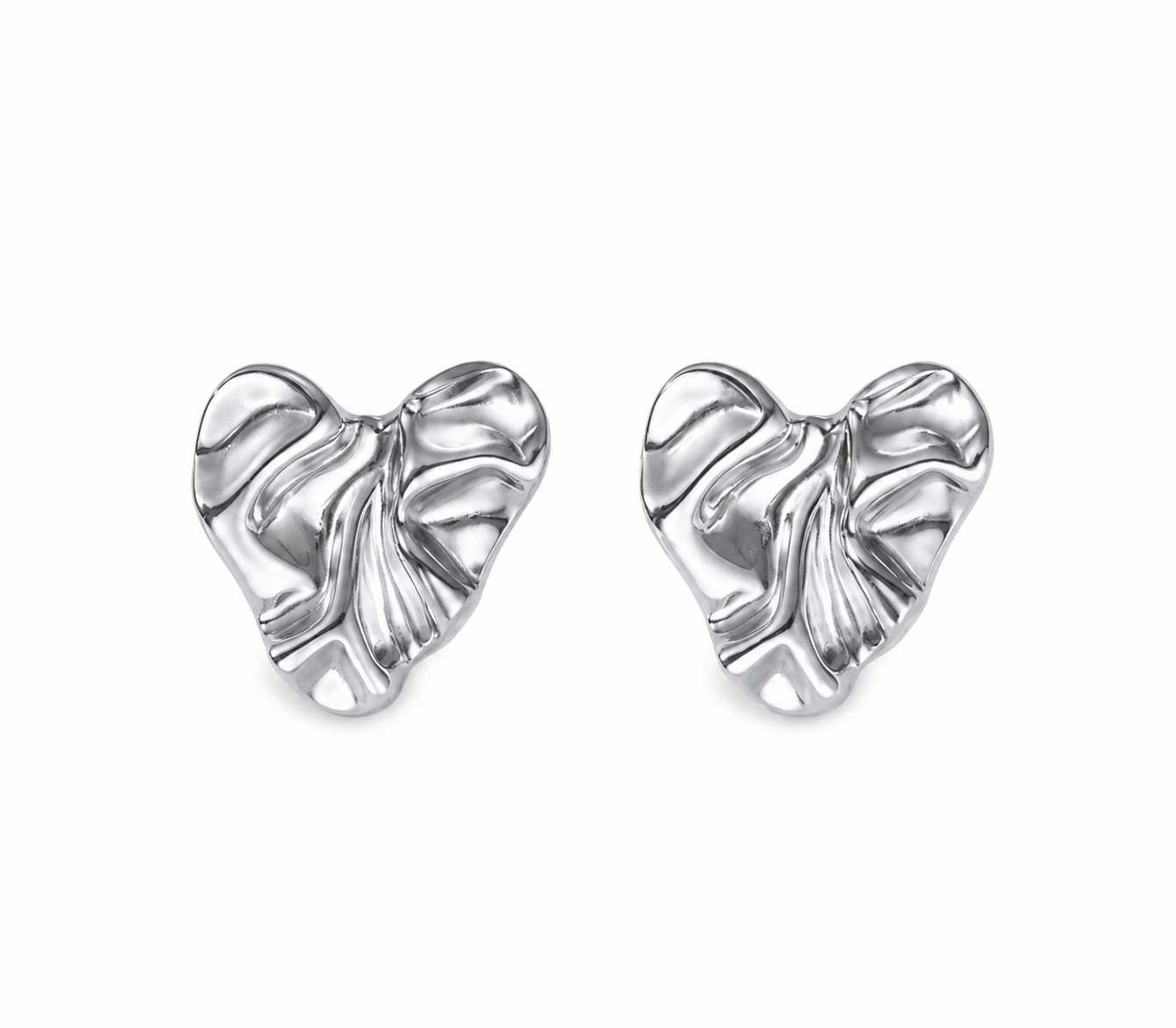 Aretes corazón arrugado