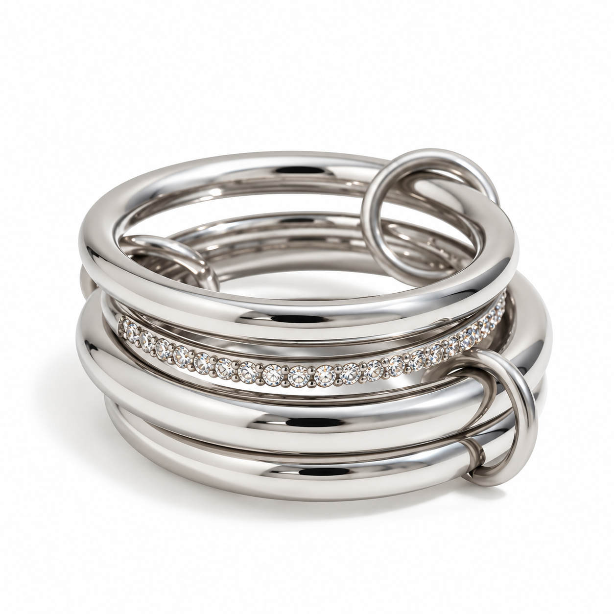 Anillo cuádruple plata