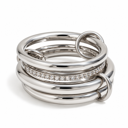 Anillo cuádruple plata