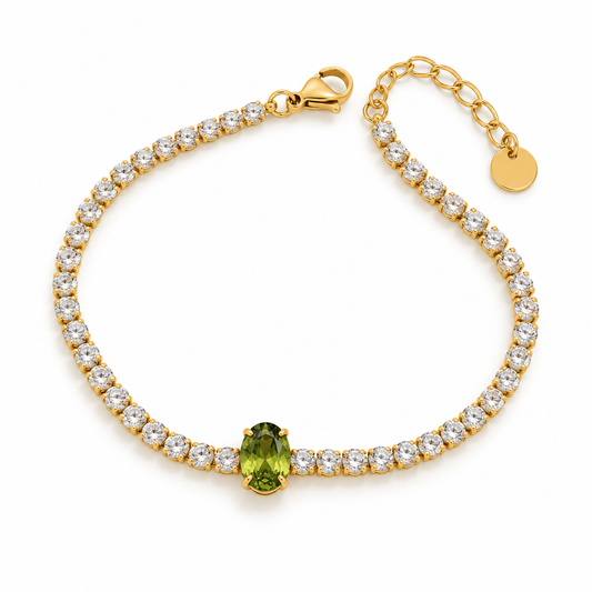 Pulsera tenis olivo