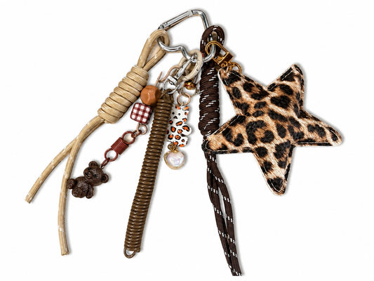 Llavero estrella animal print