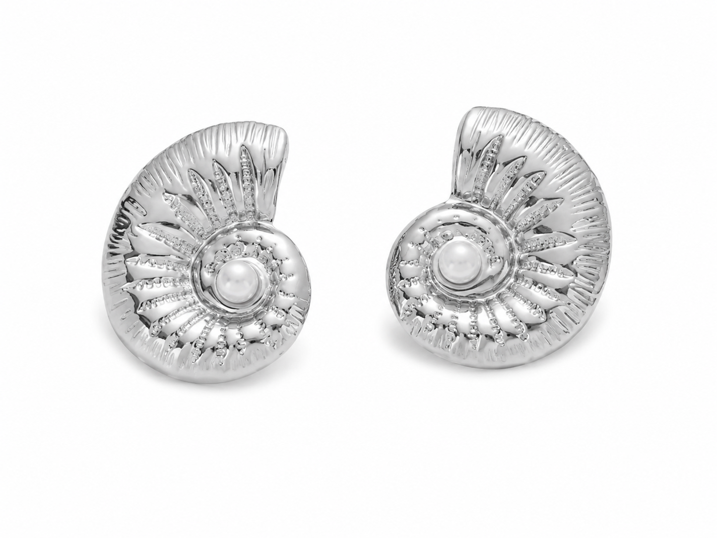 Aretes caracol perla
