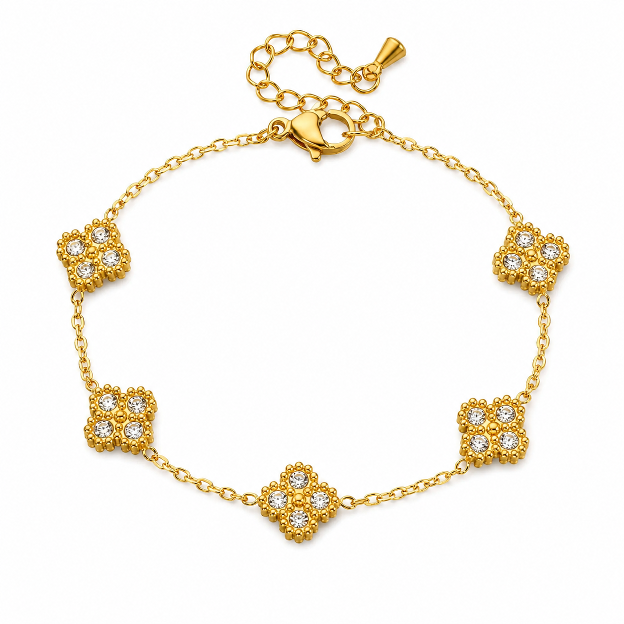 Pulsera flor dorada mediana