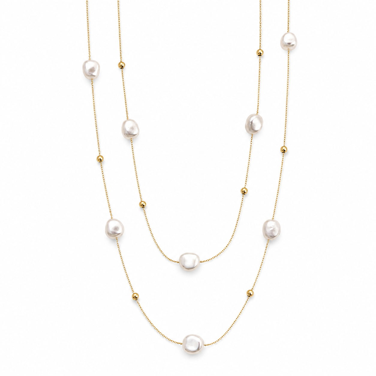 Collar doble capa perla