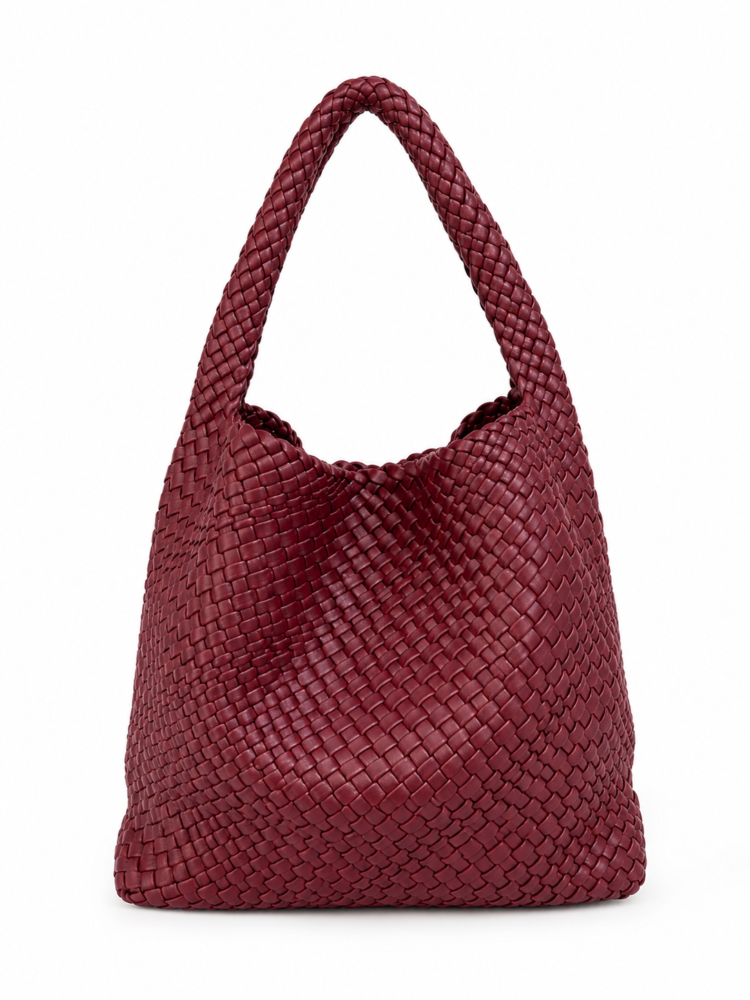 Bolsa tejida cuero vegano