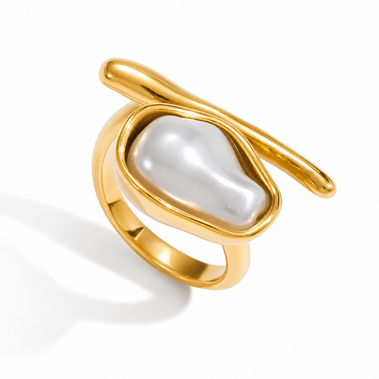 Anillo perla y linea