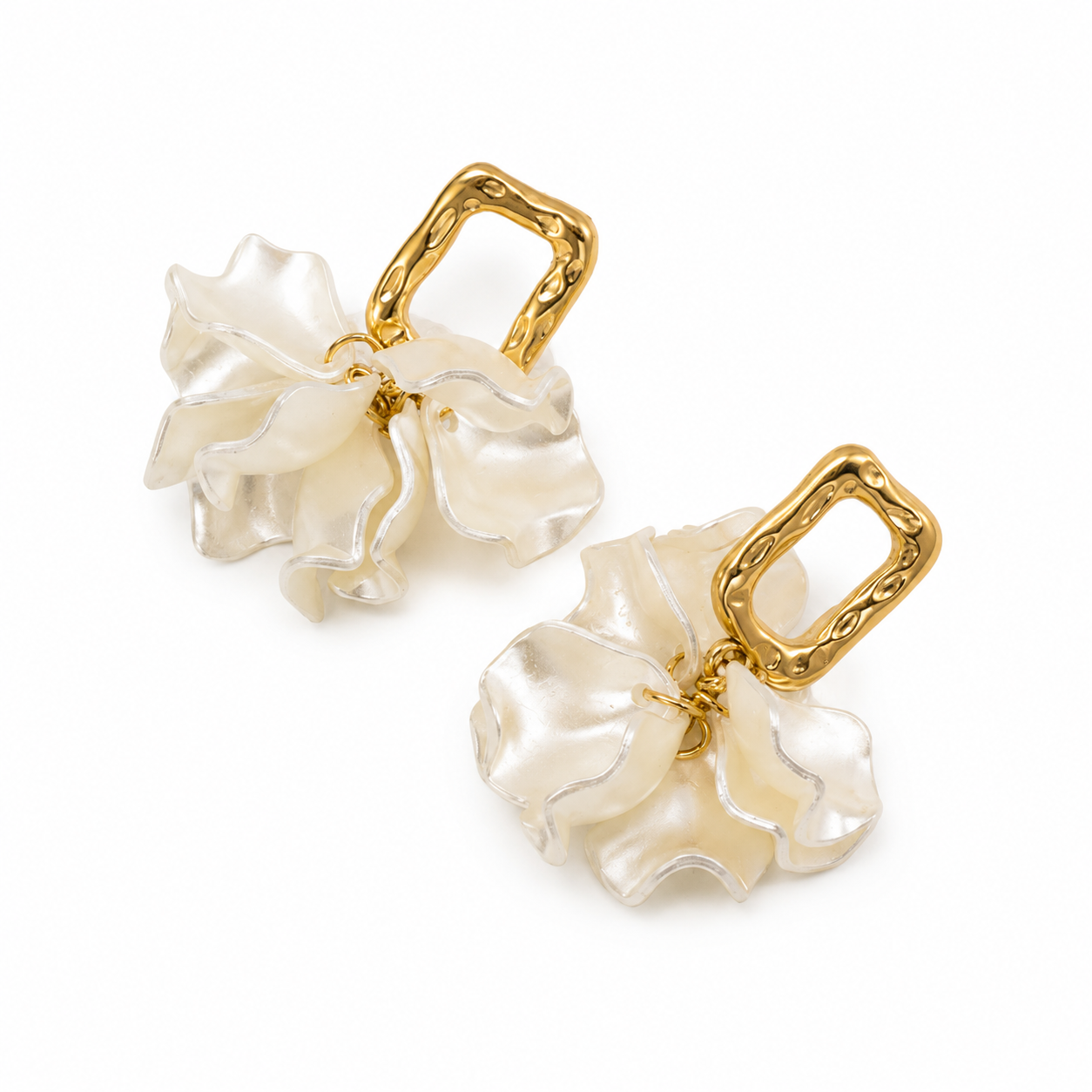 Aretes falda perla