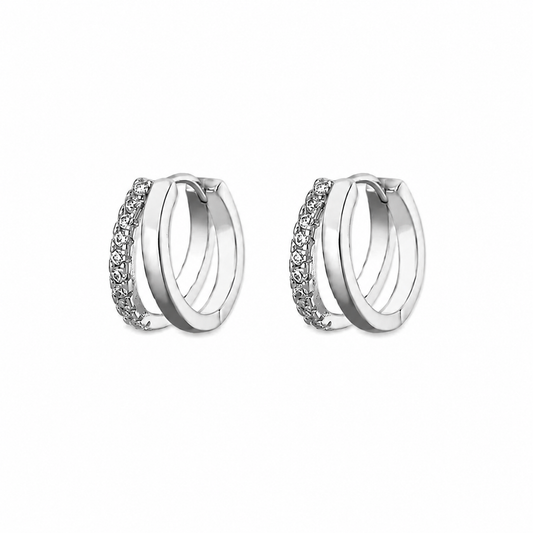 Aretes arracadas dobles pequeñas