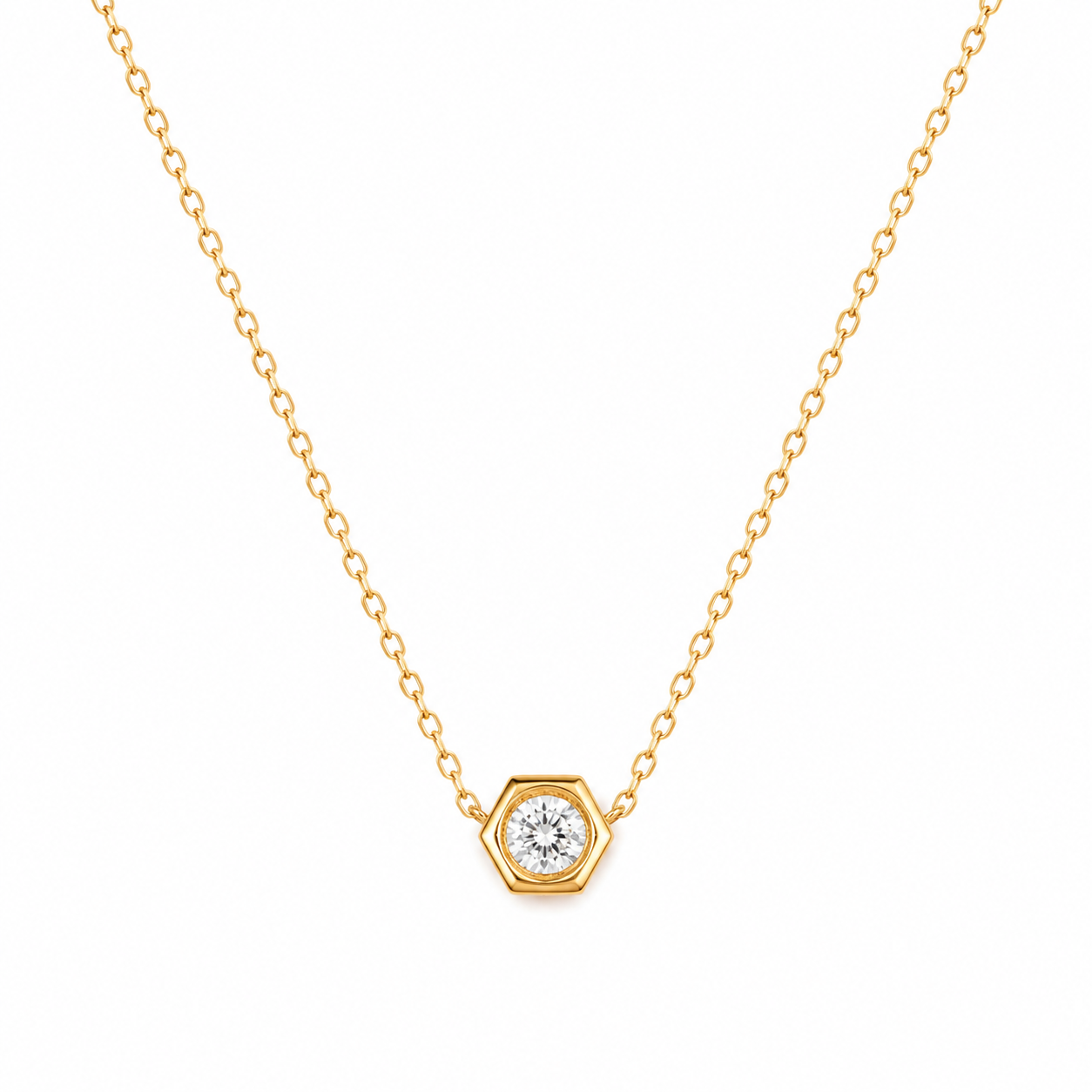 Collar brillo hexagonal