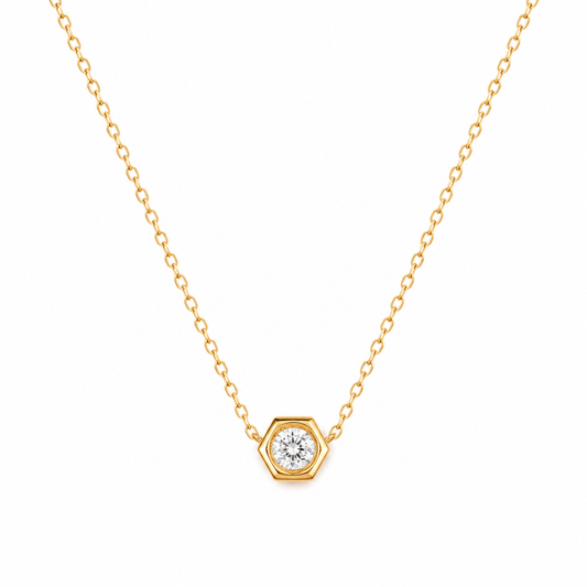 Collar brillo hexagonal
