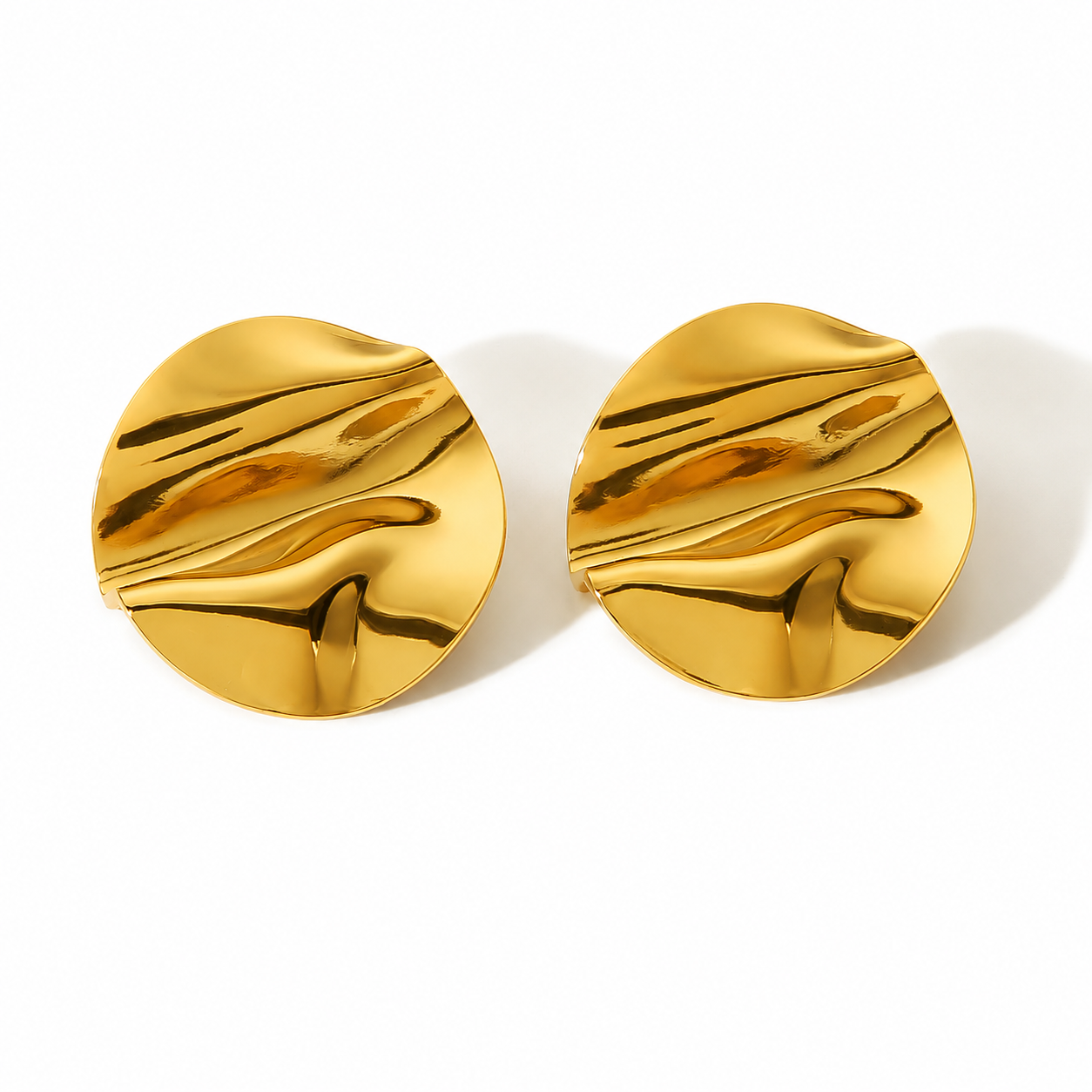 Aretes círculo arrugado