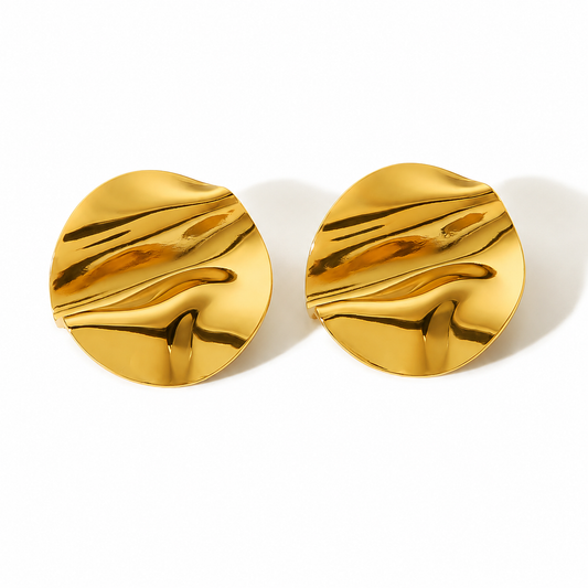 Aretes círculo arrugado