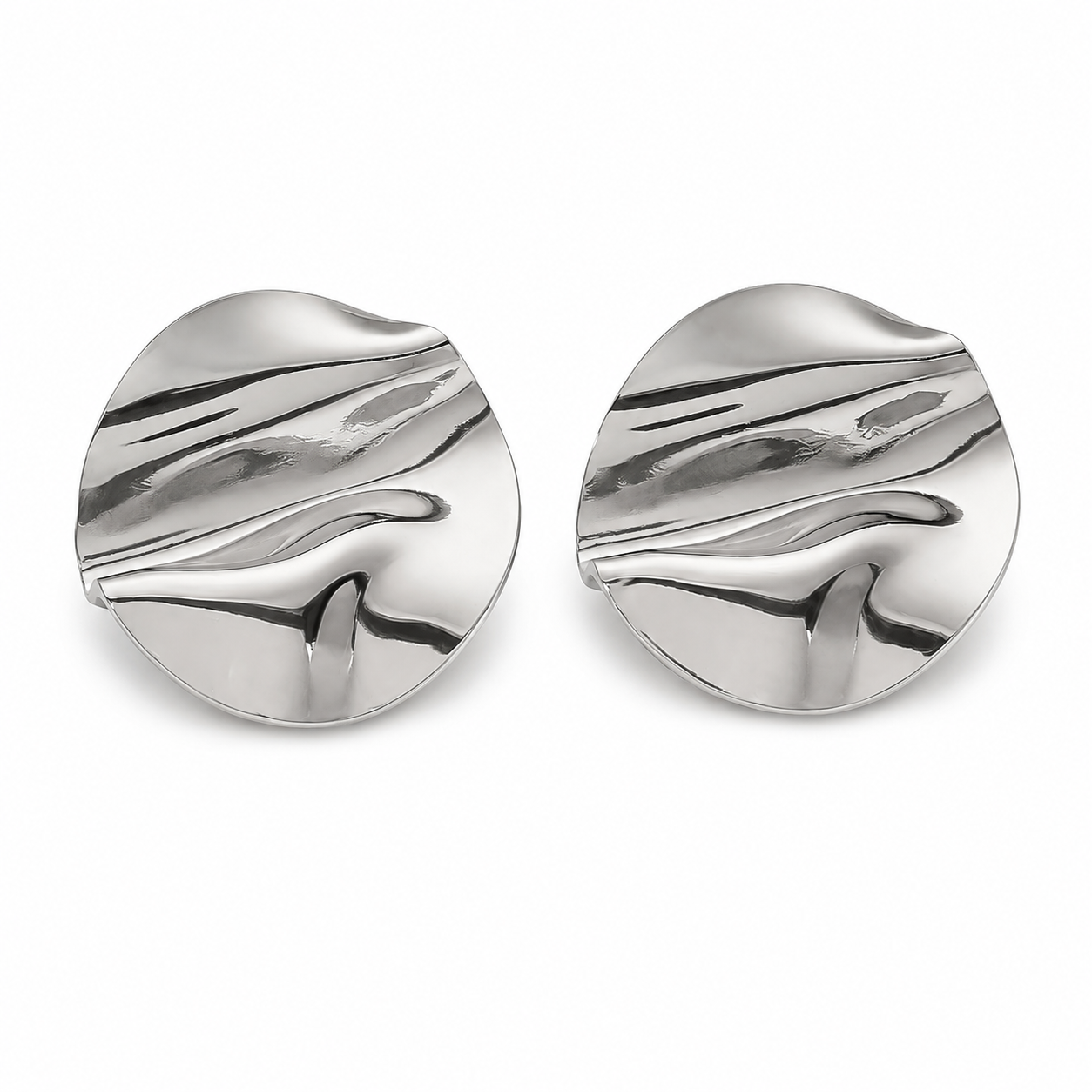 Aretes círculo arrugado