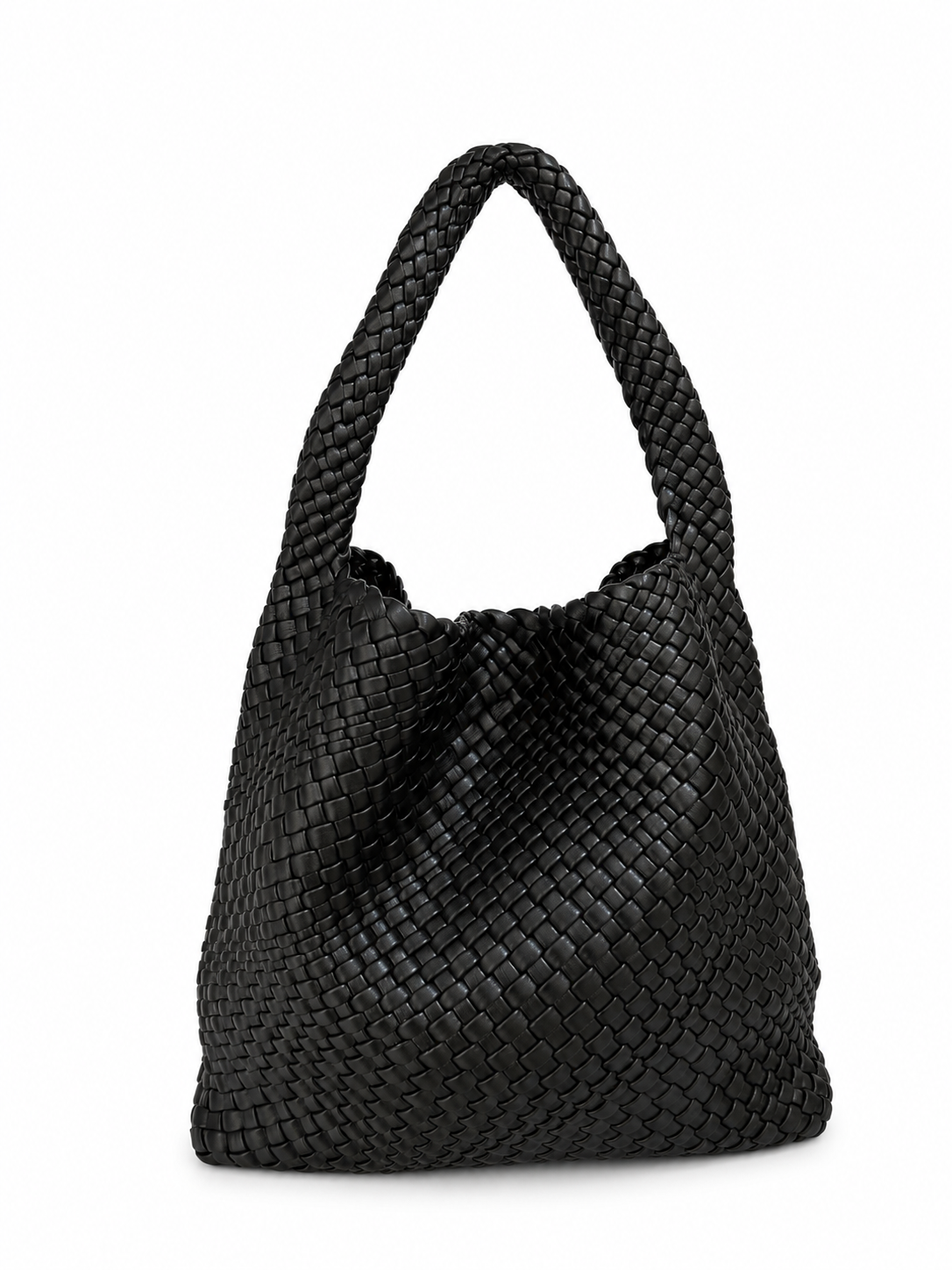 Bolsa tejida cuero vegano