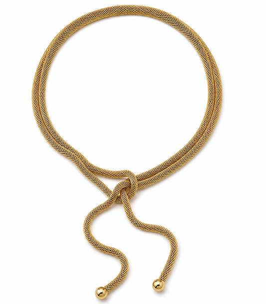 Collar largo acero serpiente