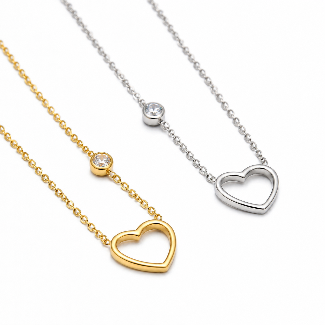 Collar corazón zirconia
