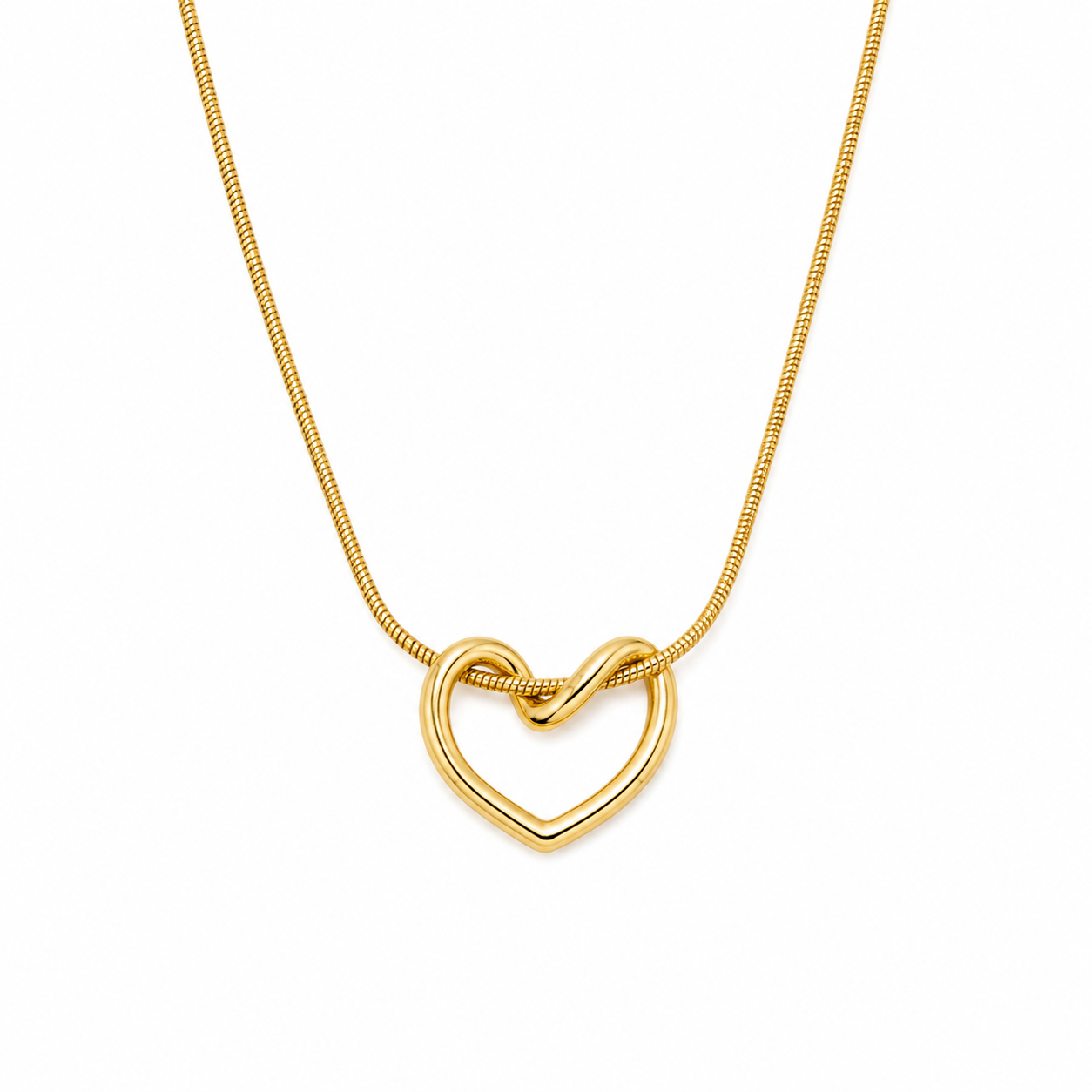 Collar corazón hueco