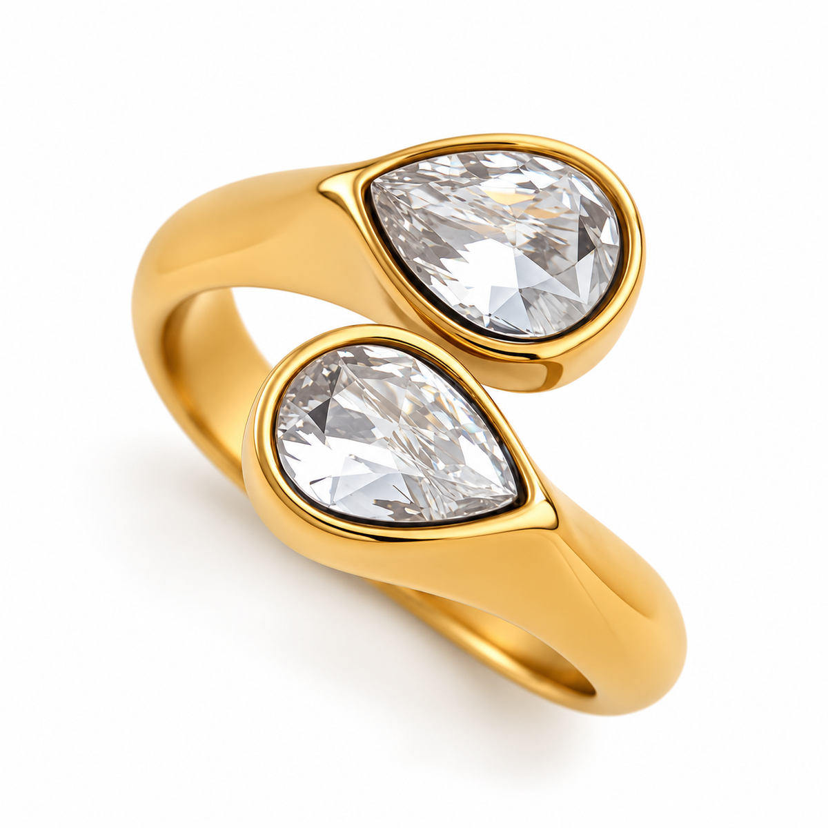 Anillo cruzado brillos