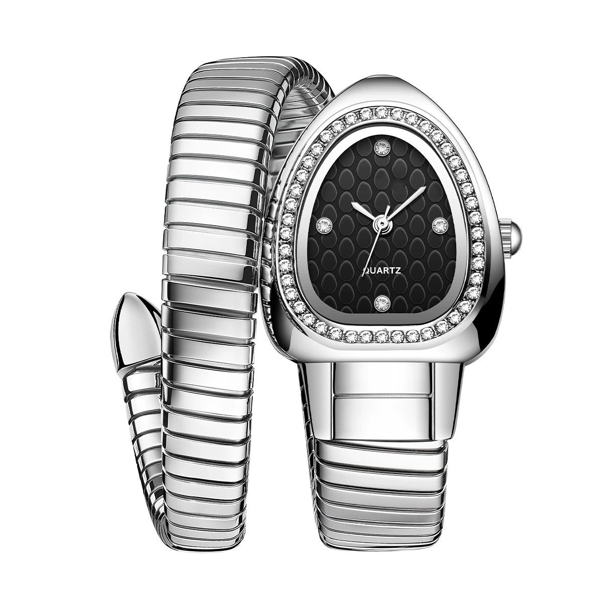 Reloj serpiente plateado