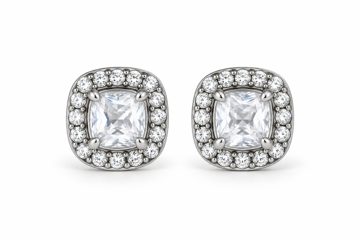 Aretes cuadrados bling