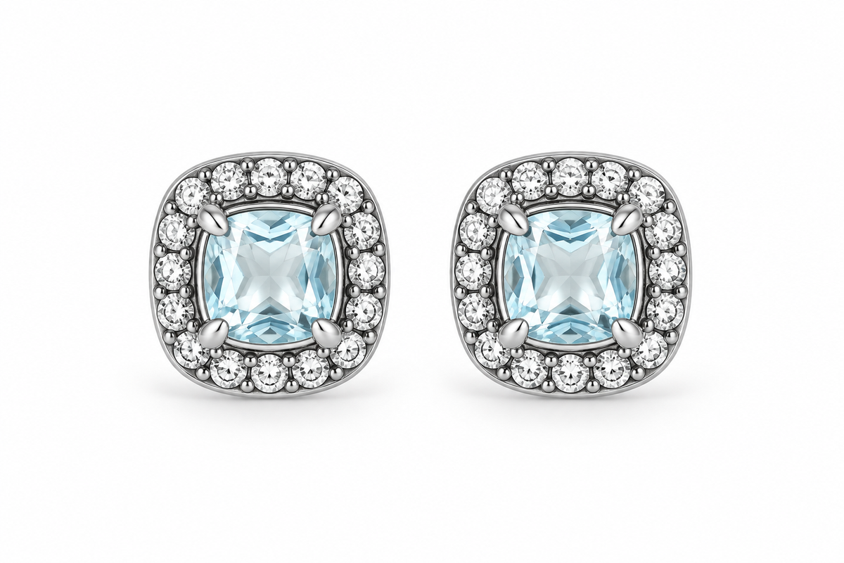 Aretes cuadrados bling