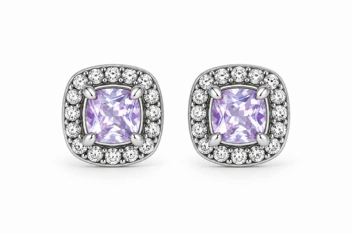 Aretes cuadrados bling