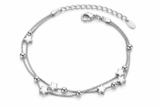Pulsera estrellas plateadas
