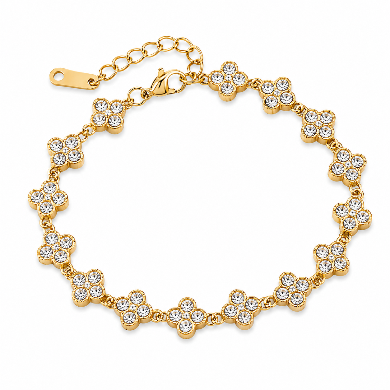 Pulsera flor brillos