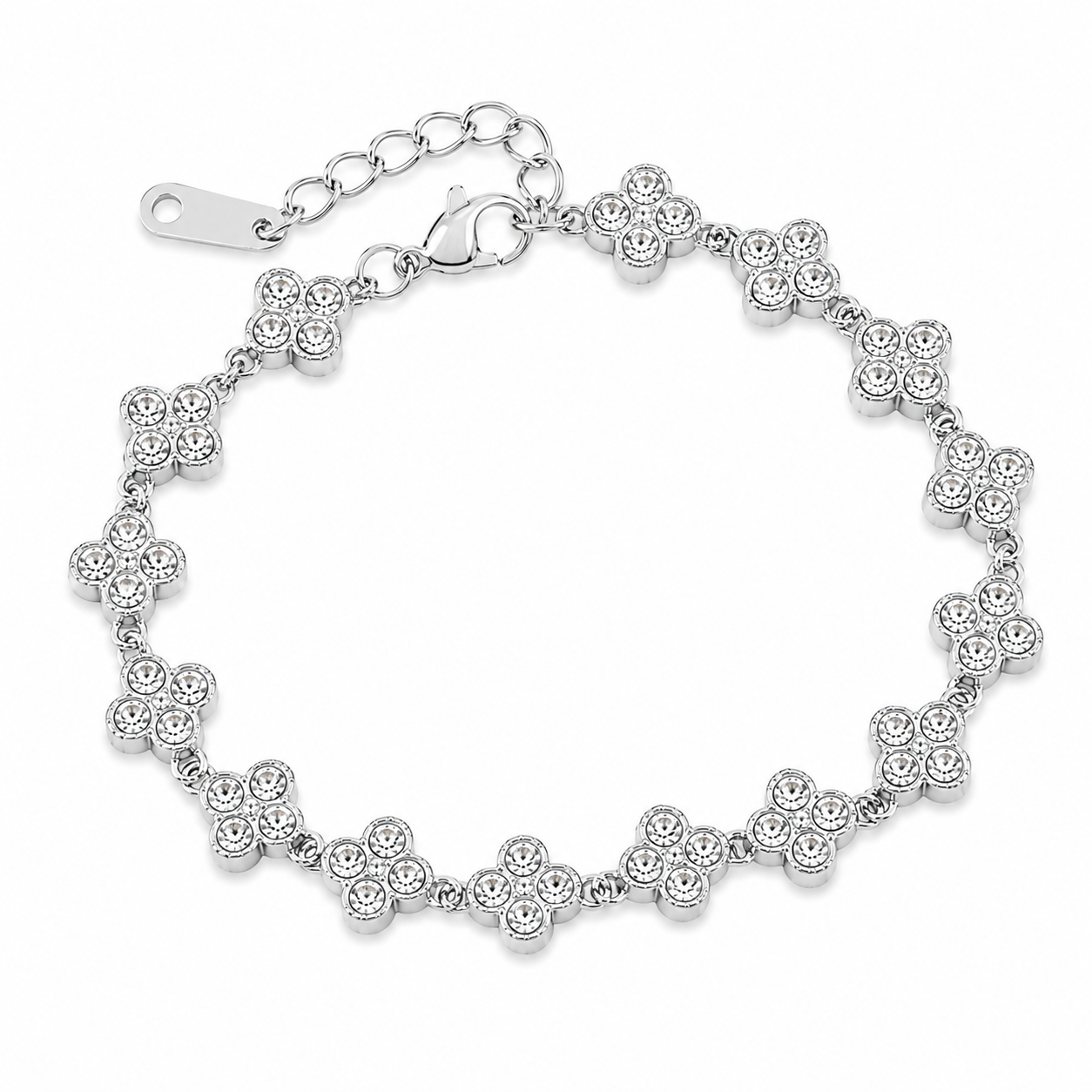 Pulsera flor brillos