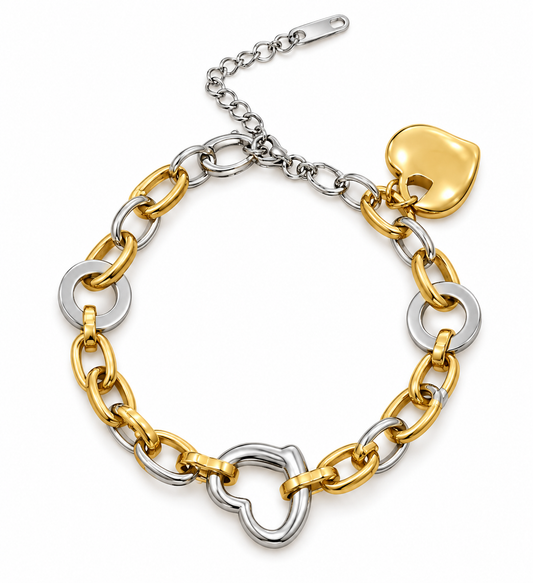 Pulsera eslabón corazón