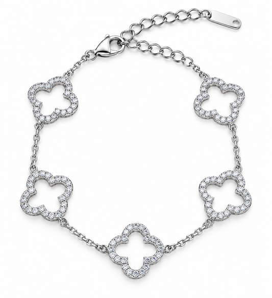 Pulsera flor hueca grande