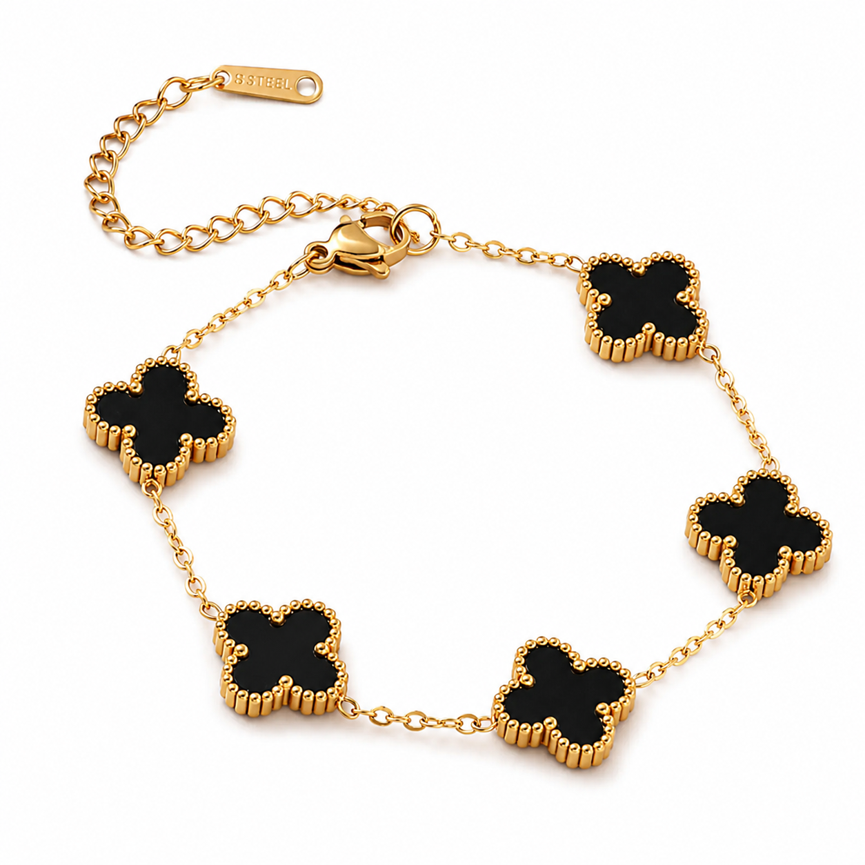 Pulsera flor dorada grande