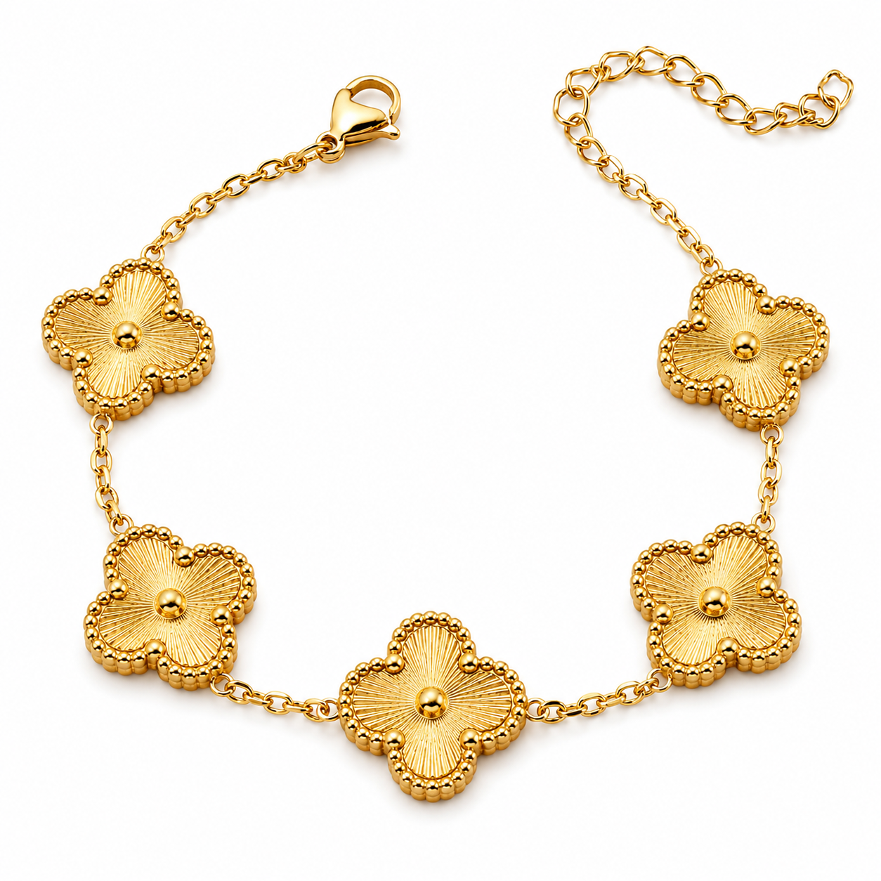 Pulsera flor dorada grande