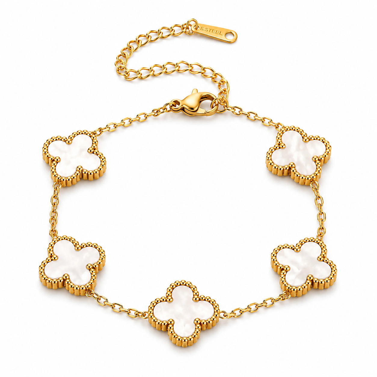 Pulsera flor dorada grande