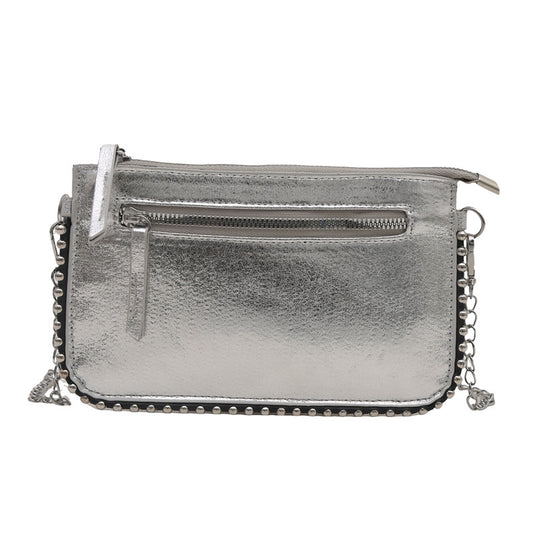 Bolsa cartera plateada