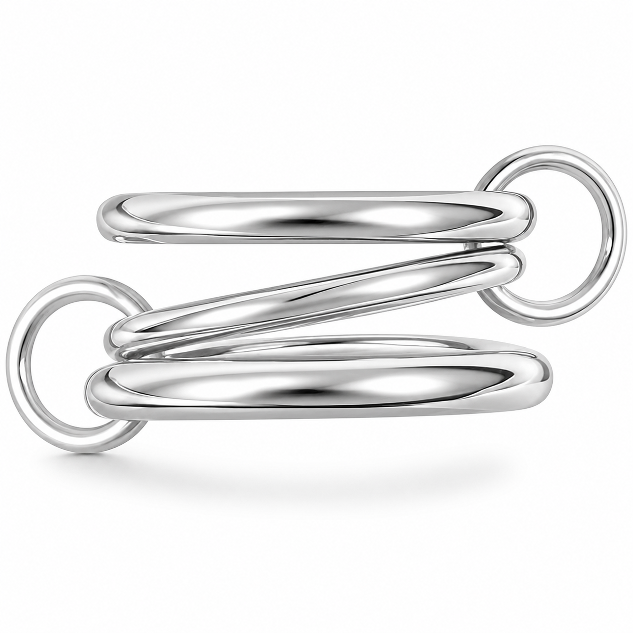 Anillo triple plateado