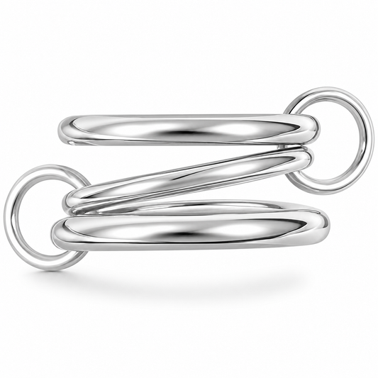 Anillo triple plateado