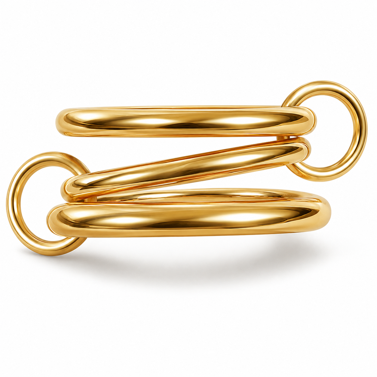 Anillo triple dorado sencillo