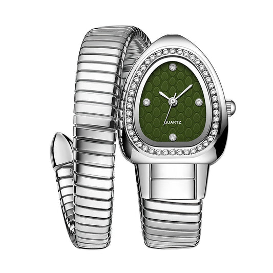 Reloj serpiente plateado
