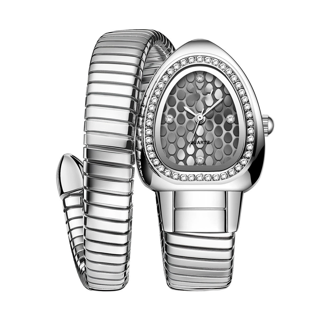 Reloj serpiente plateado