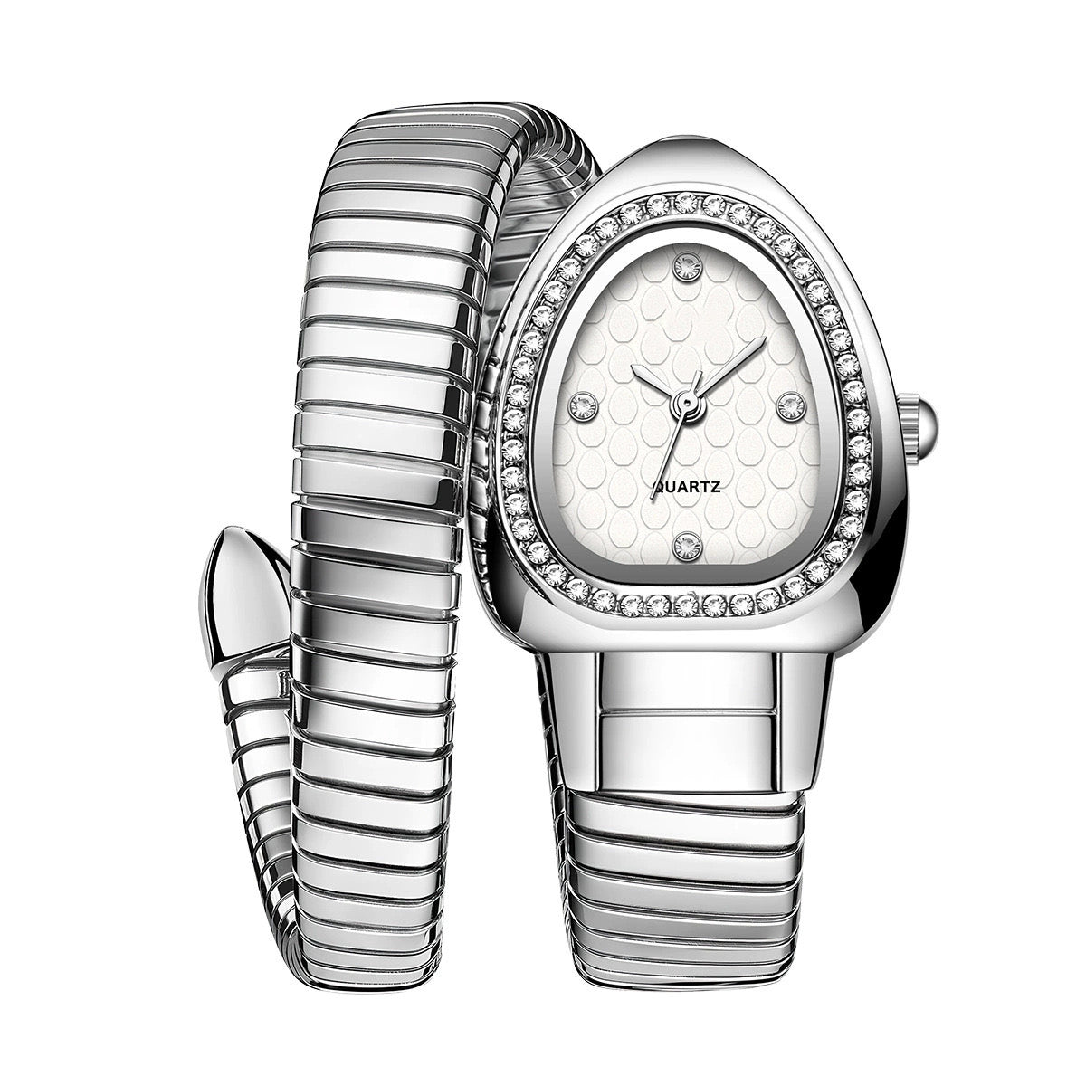 Reloj serpiente plateado