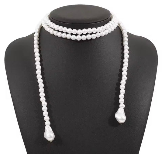 Collar largo perlas