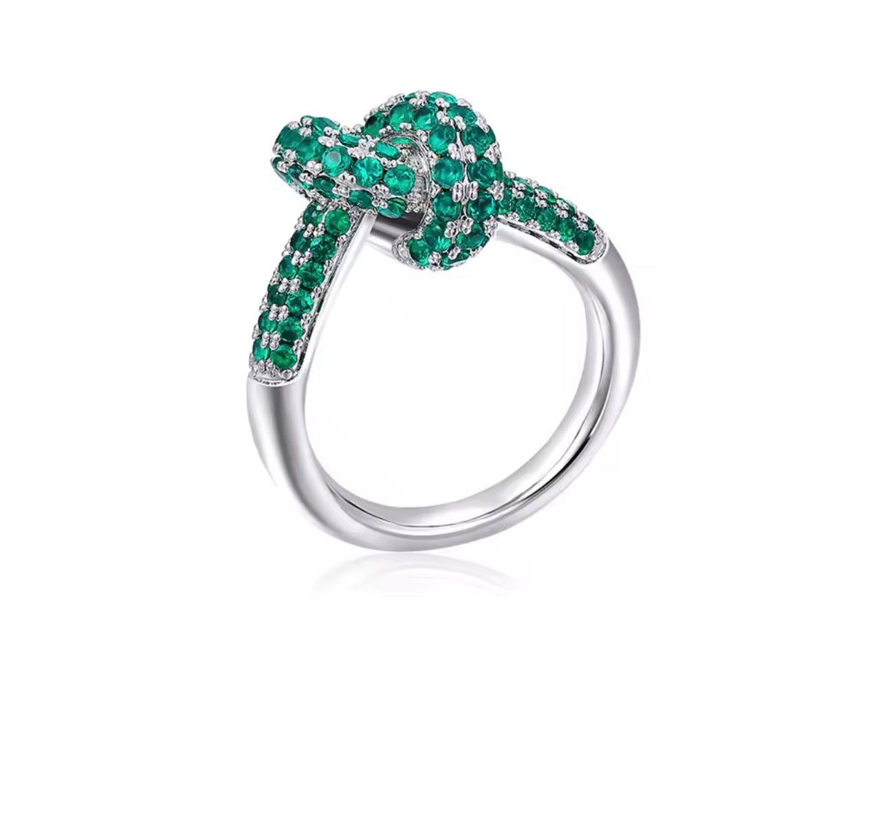 Anillo nudo zirconias