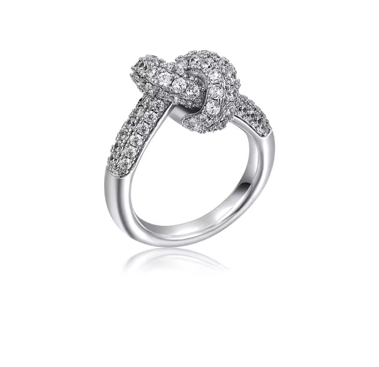 Anillo nudo zirconias