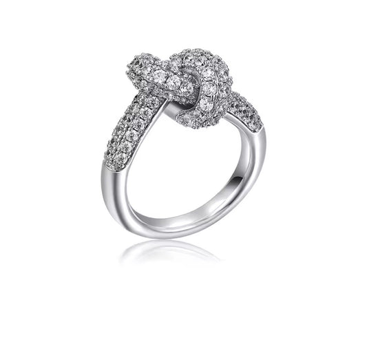 Anillo nudo zirconias